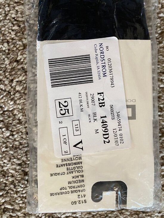 Dkny Accessories - DKNY Women's Nordstrom Opaque Coverage Control Top Tights Black Size M Unopened